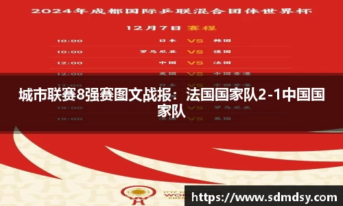 城市联赛8强赛图文战报：法国国家队2-1中国国家队